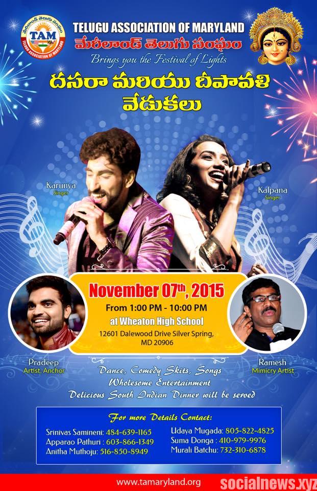 TAM Dasara/Diwali Celebration on November 7th, 2015 TAM Dasara/Diwali Celebration on November 7th, 2015