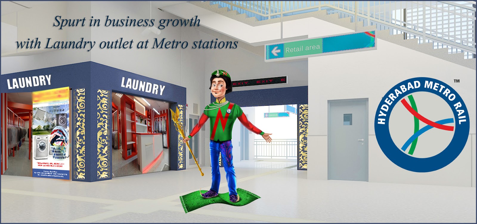 Hyderabad Metro Rail Showcases Sample Station Retail Stores