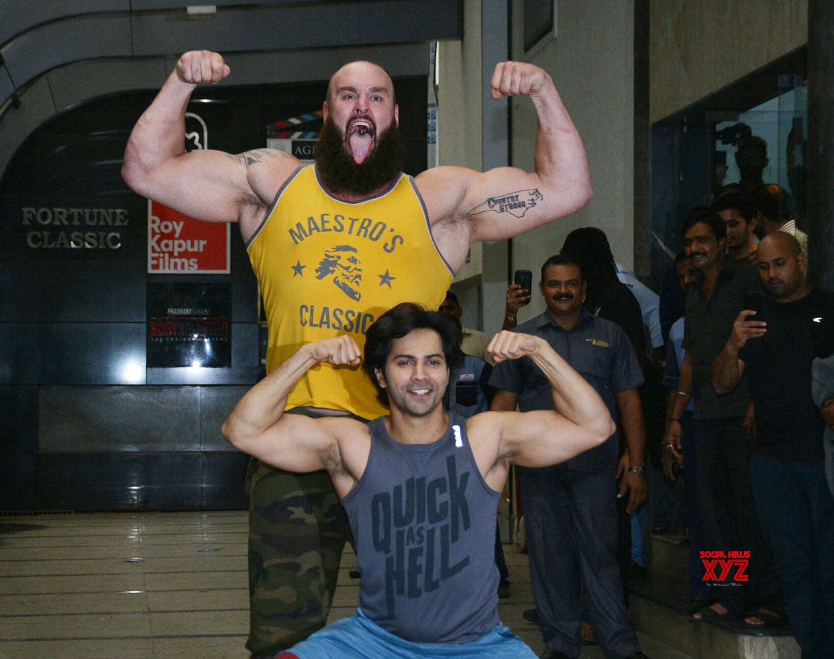 Mumbai Varun Dhawan And Braun Strowman Seen At A Gym Gallery Social