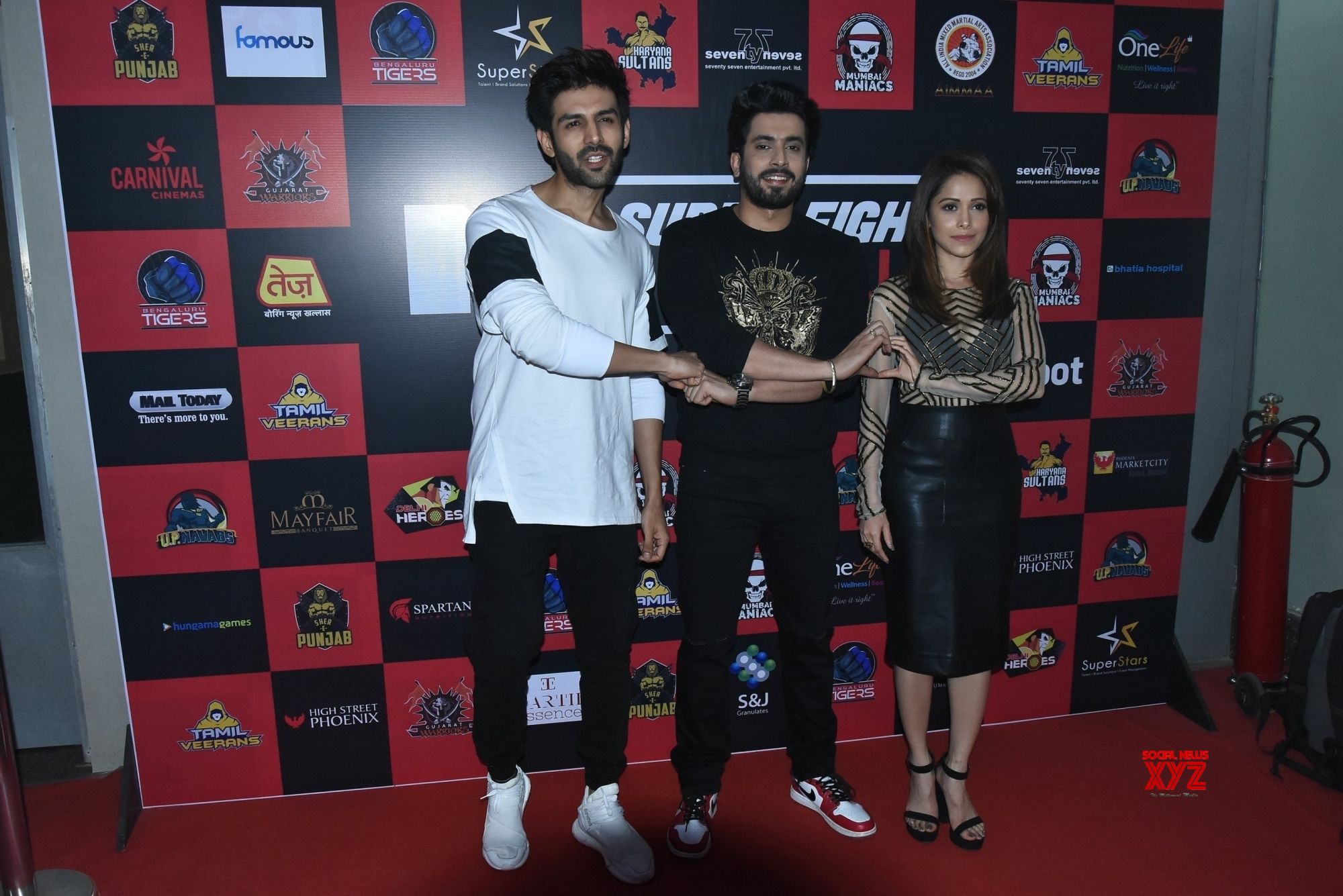 Mumbai Super Fight League Kartik Aaryan Sunny Singh And Nushrat Bharucha Gallery Social