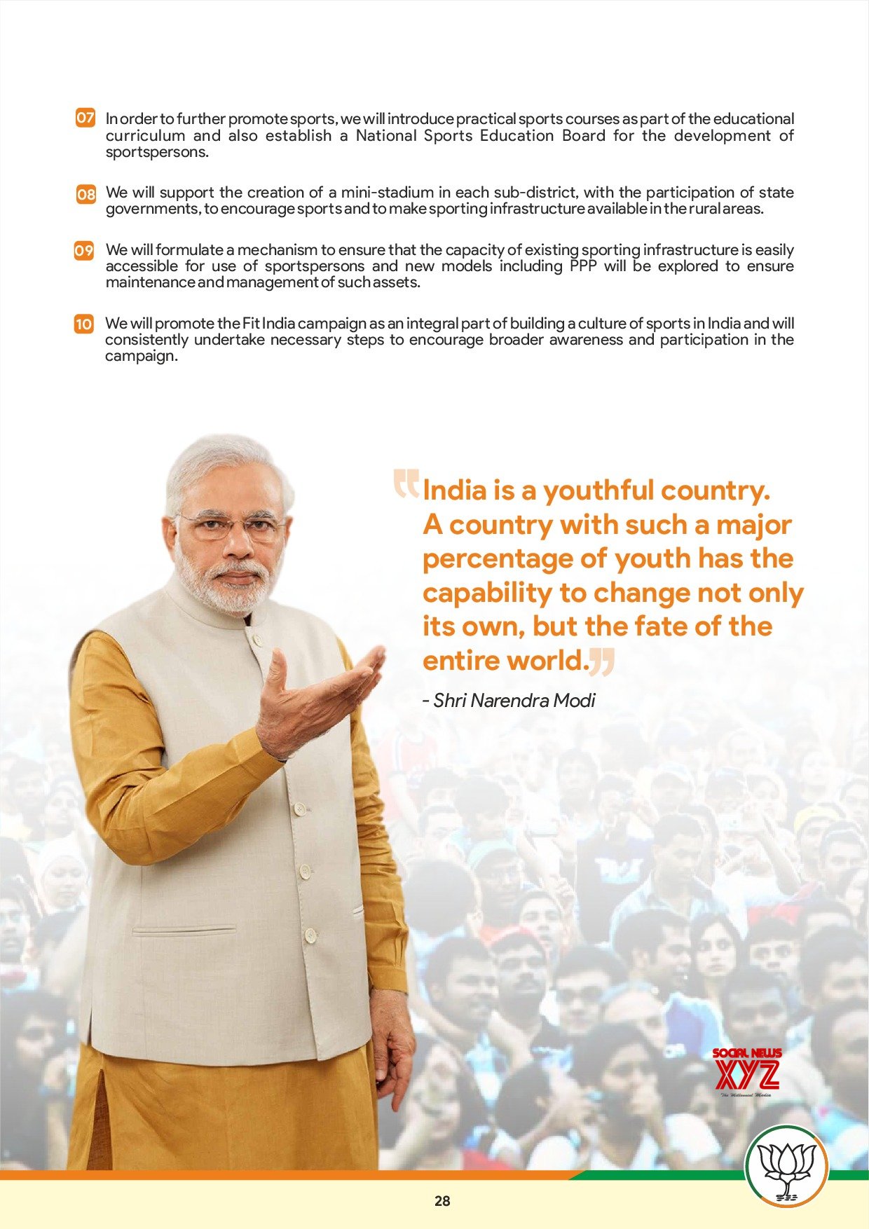 BJP Manifesto For Elections 2019 In English Gallery And PDF - Social ...