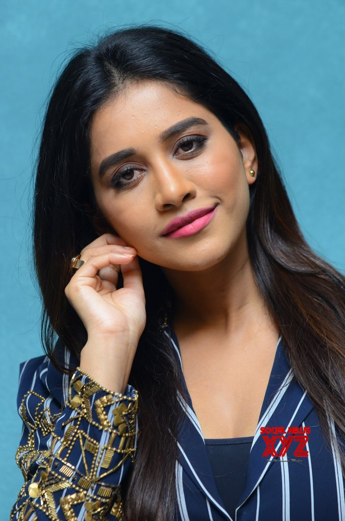 Actress Nabha Natesh Stills From ISmart Shankar Movie Pre Release Press ...