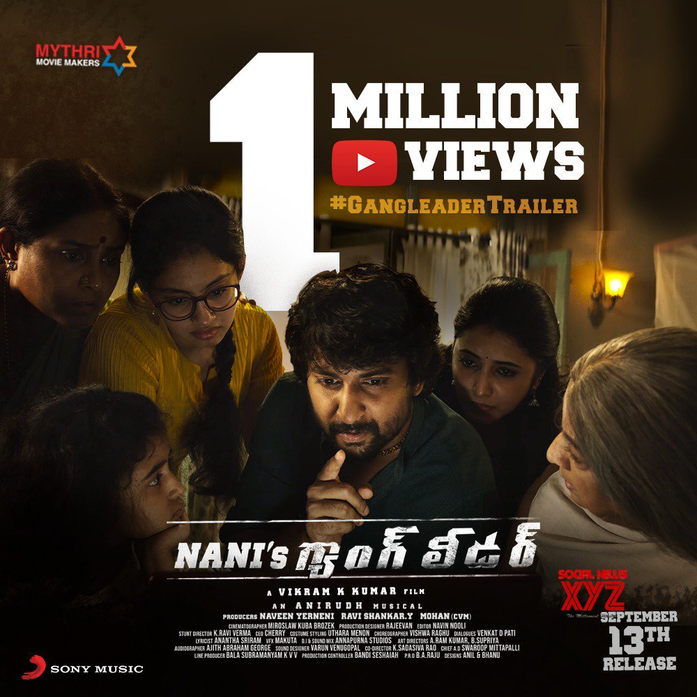 Nani's Gang Leader Movie Trailer Get 1 Million Views - Social News XYZ