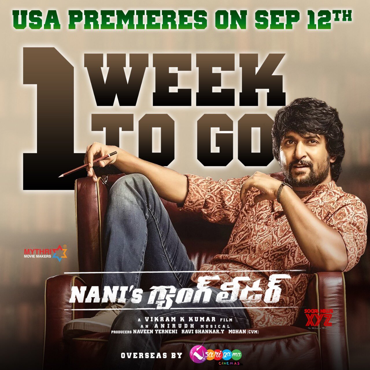 Nani's Gang Leader Movie 1 Week To Go Poster - Social News XYZ