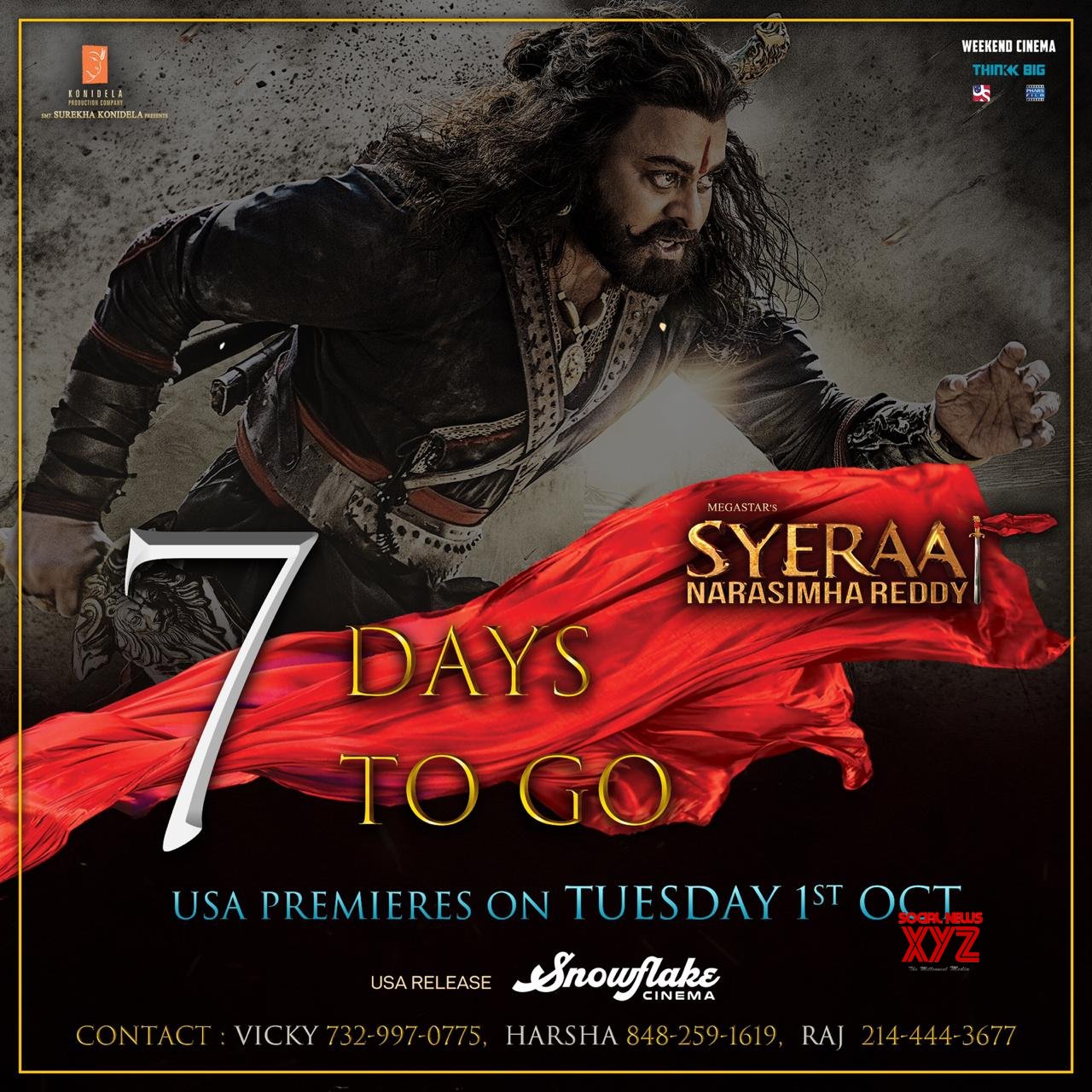 Sye Raa Narasimha Reddy Movie 7 Days To Go For The USA Mega Premieres ...