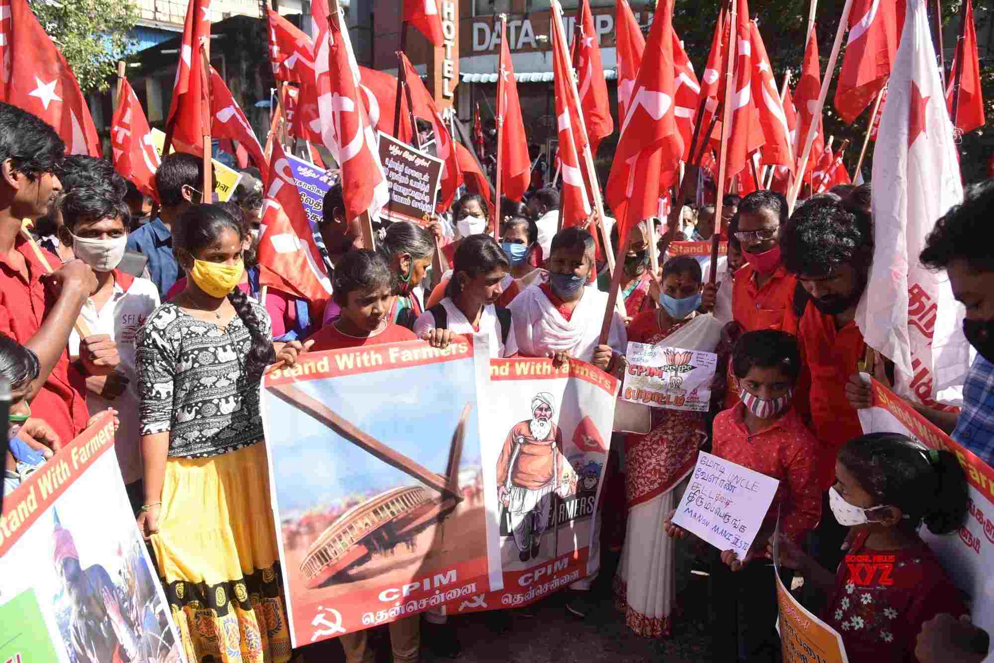 Chennai: Left Organisations Hold Protest Rally Against Farm Laws During ...