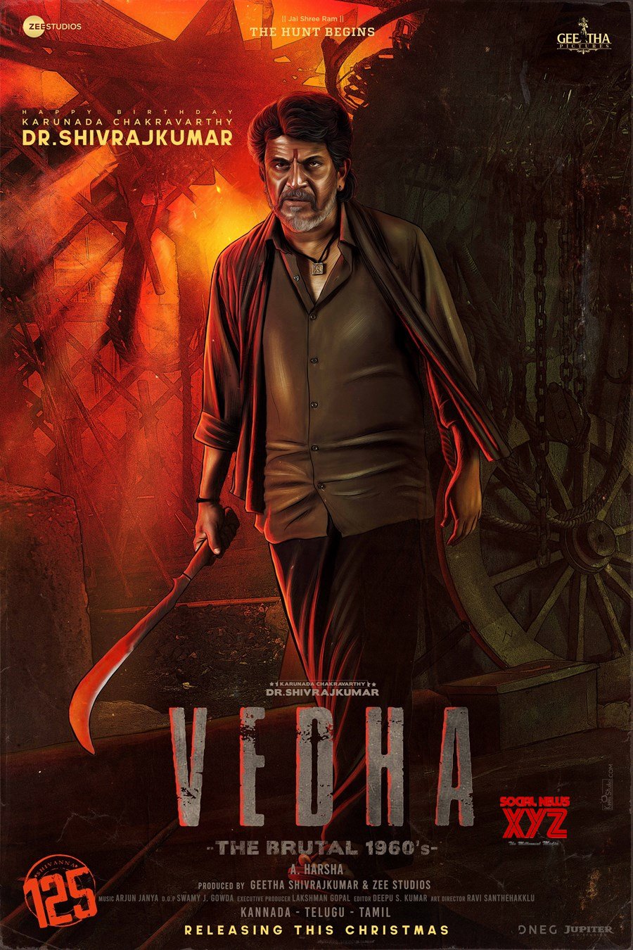 Zee Studios Unveils Vedha Poster, Starring Shiva Rajkumar - Social News XYZ