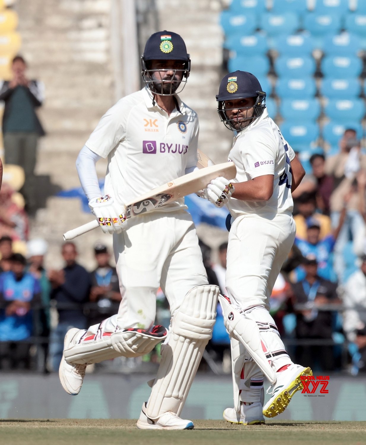 :Nagpur:India's Cricket Captain Rohit Sharma And KL Rahul Run Between ...