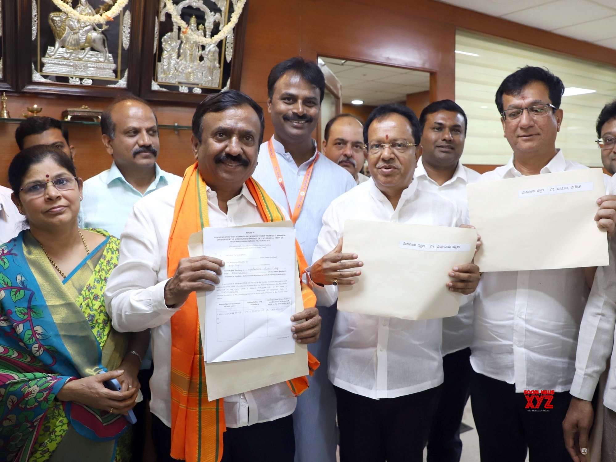 Bengaluru: BJP MLA Candidates Krishnappa And CK Rammurthy With B Form # ...