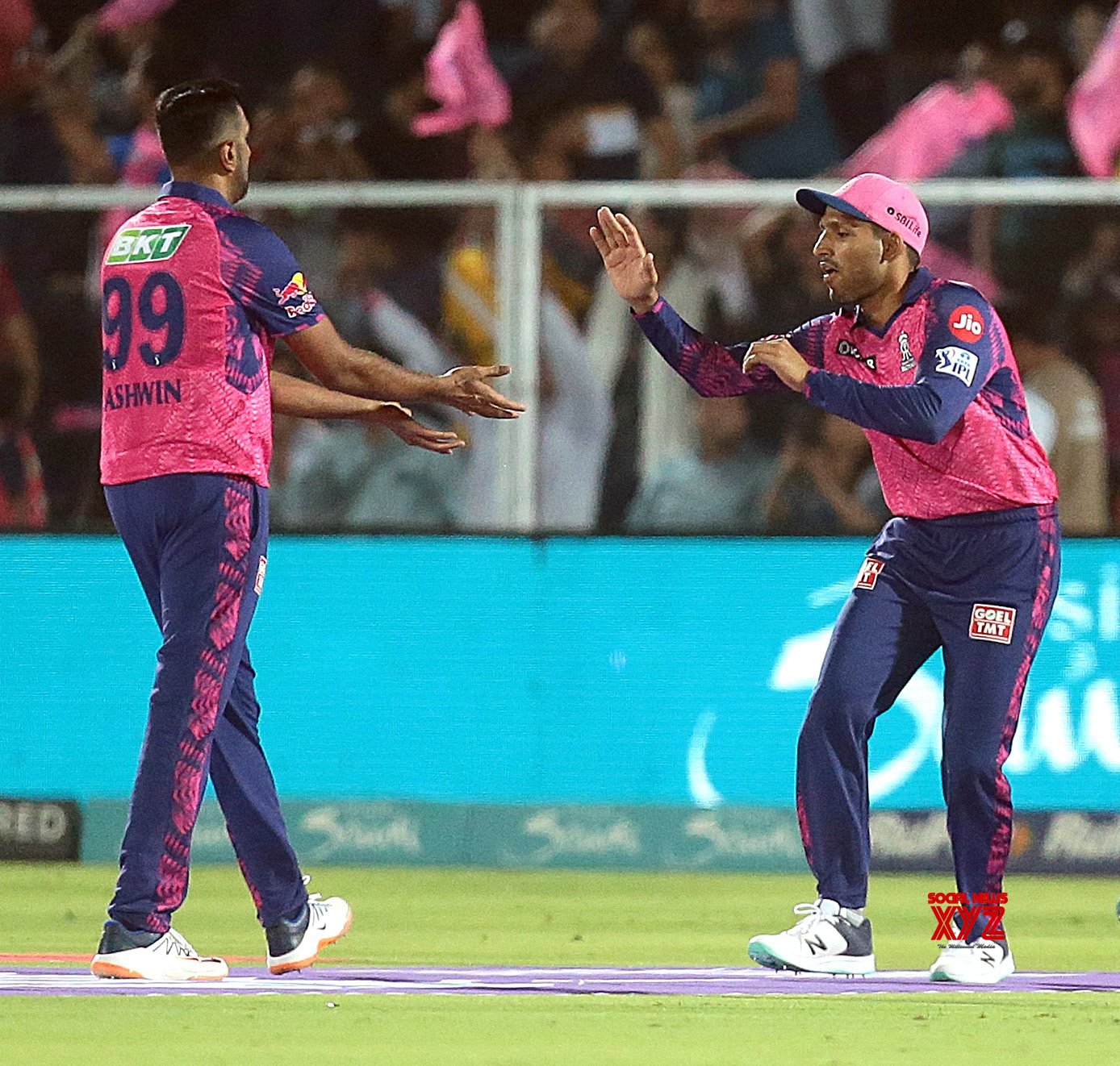 Jaipur : RR's Ravichandran Ashwin Celebrates The Dismissal Of Lucknow ...