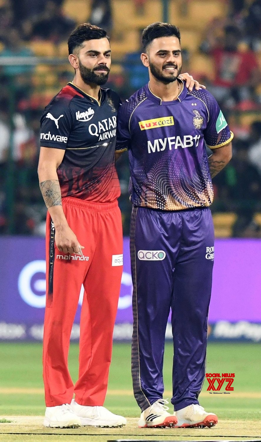 Bengaluru : RCB's Virat Kohli And KKR's Nitish Rana During The Toss # ...