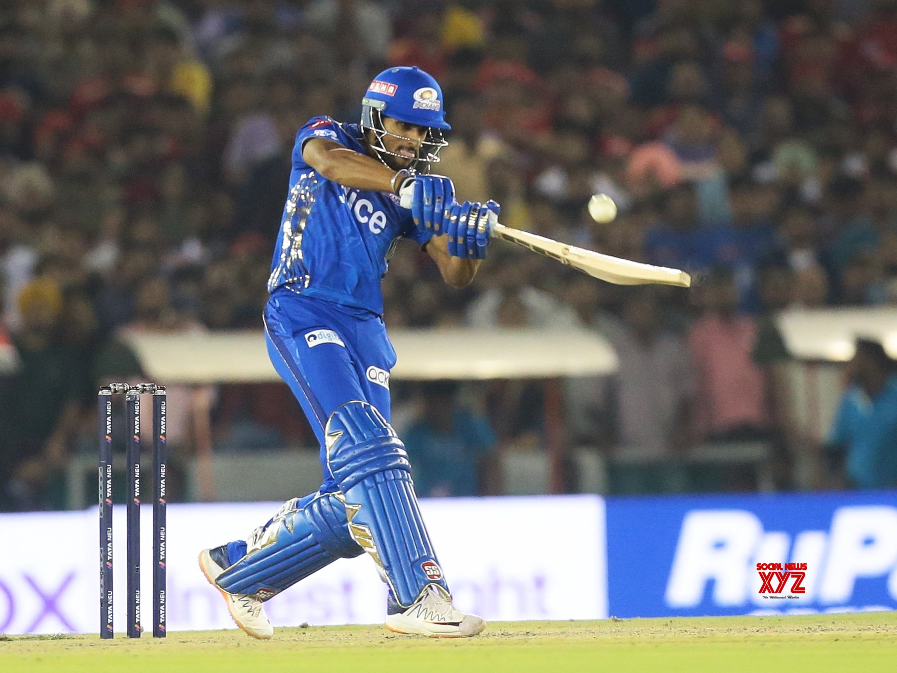 Mohali : MI's Batsman Tilak Varma Plays A Shot During The IPL 2023 ...