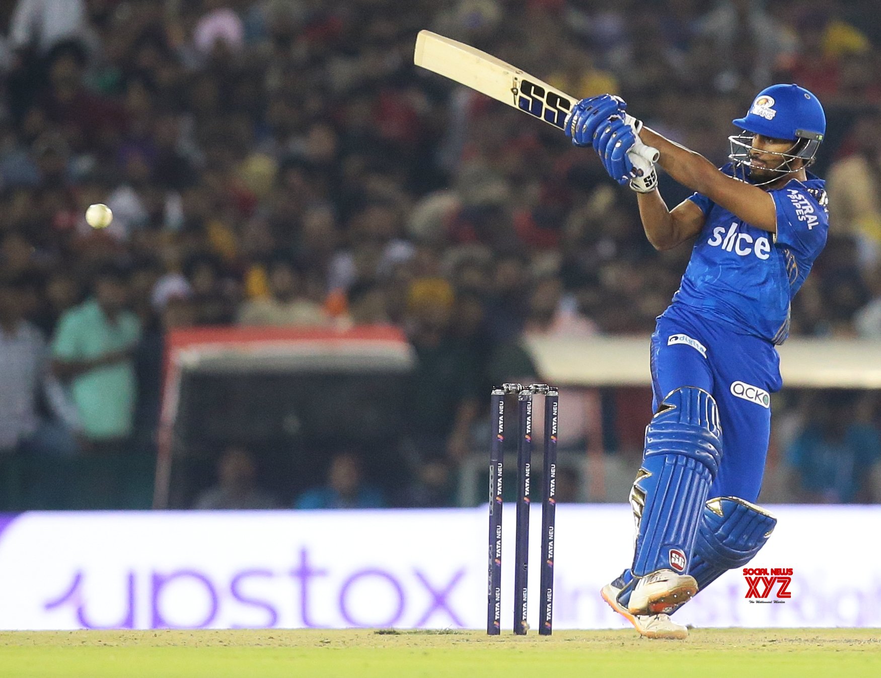 Mohali : MI's Batsman Tilak Varma Plays A Shot During The IPL 2023 ...