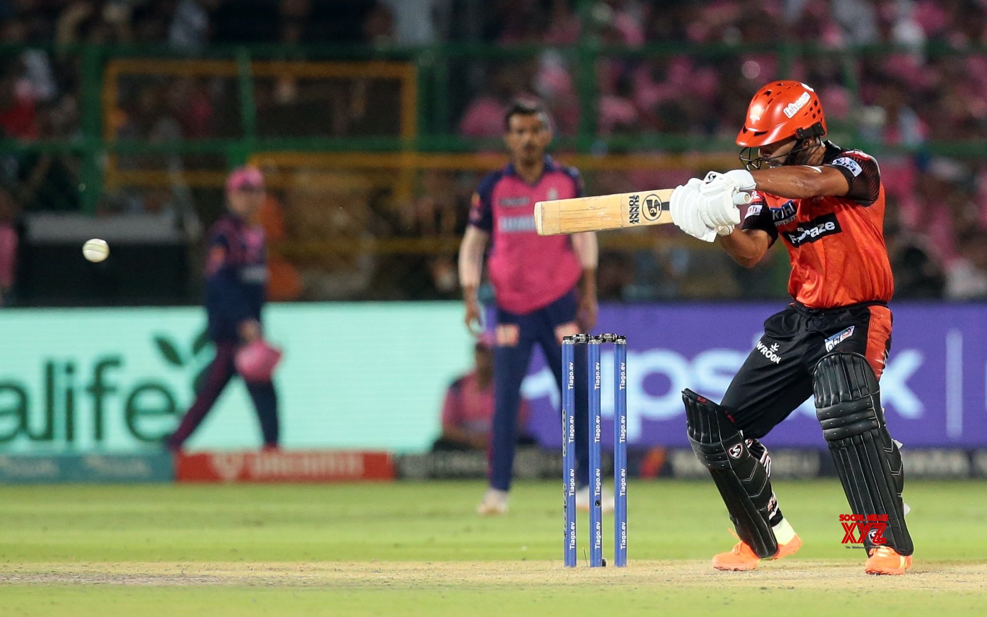 Jaipur : SRH's Batsman Rahul Tripathi Plays A Shot During The IPL 2023 ...