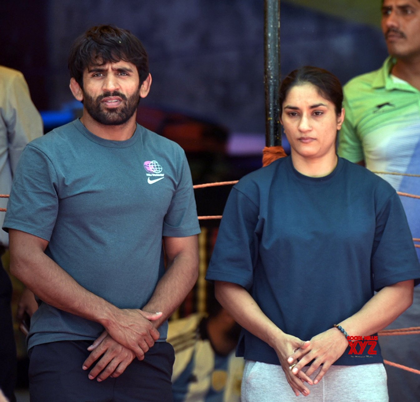 New Delhi: Wrestlers Bajrang Punia And Vinesh Phogat During The ...