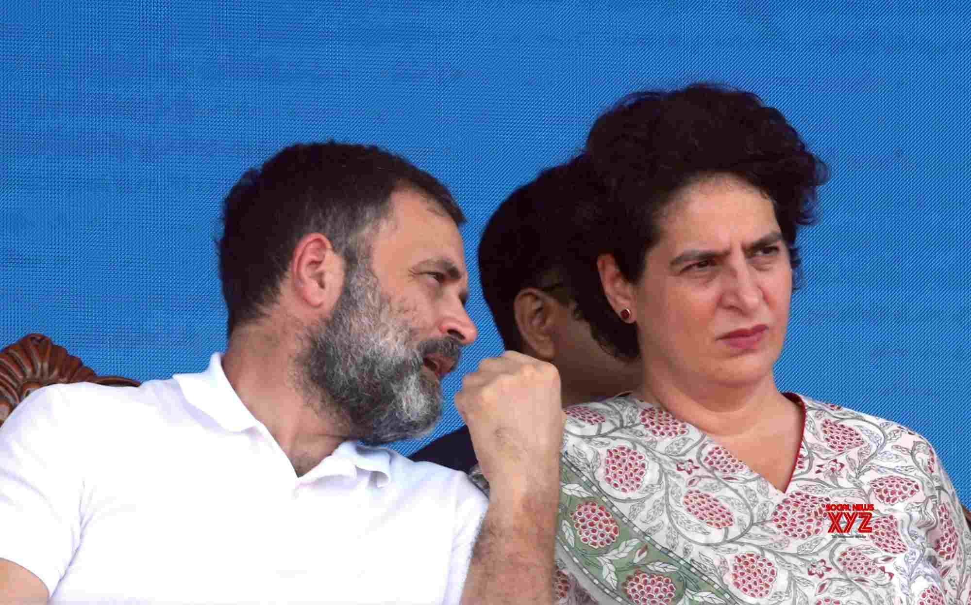 Bengaluru: Congress Leaders Rahul Gandhi And Priyanka Gandhi During The ...