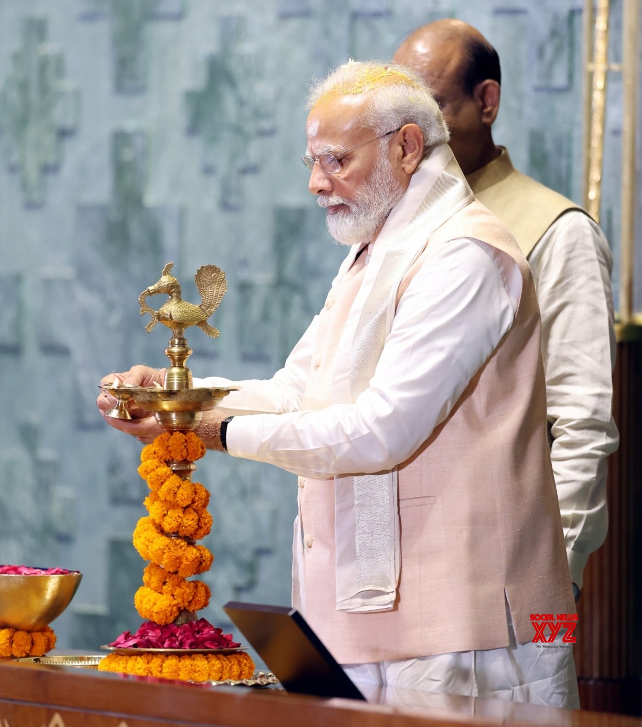 : New Delhi: Prime Minister Narendra Modi Lights A Lamp During The ...