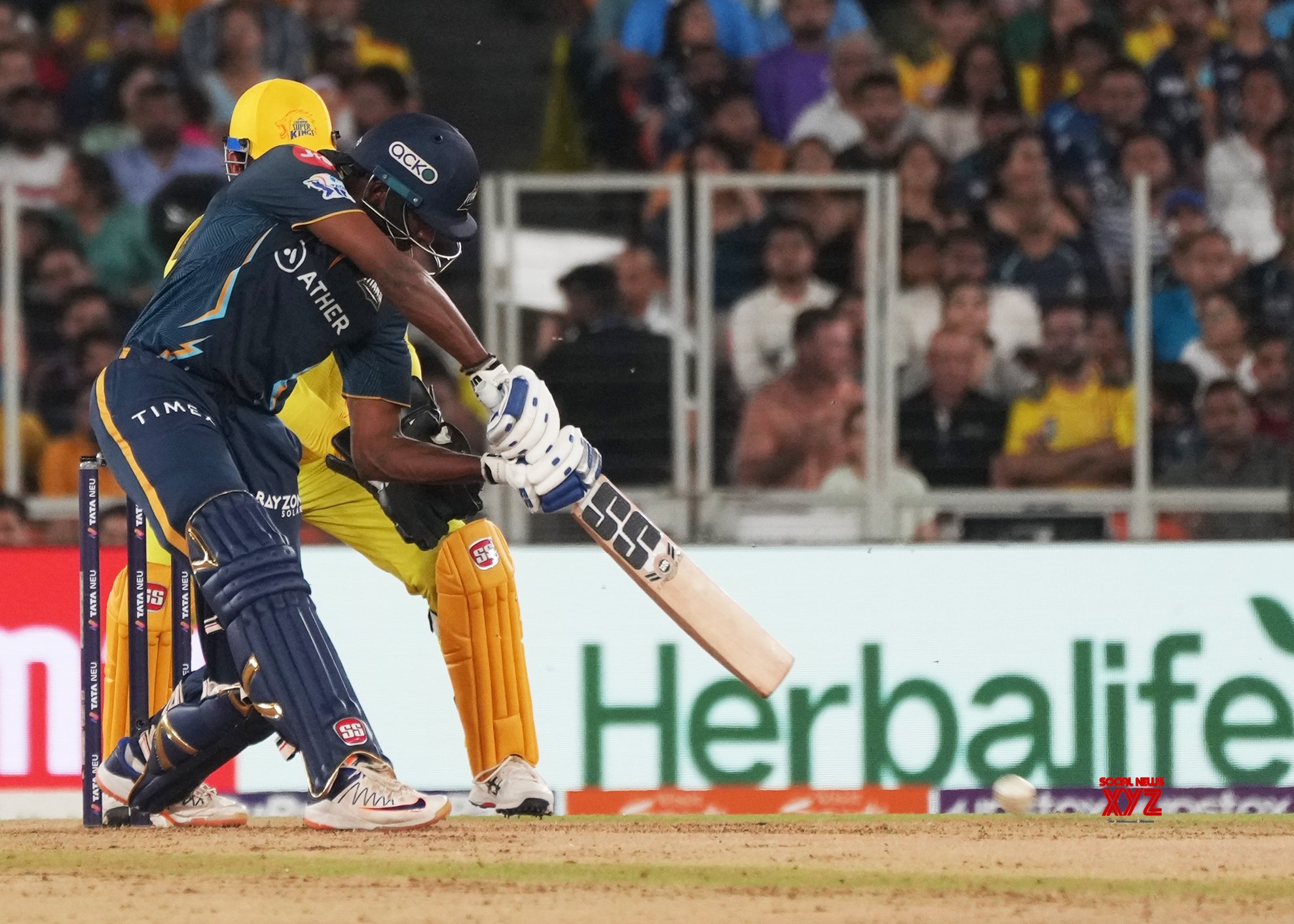 Ahmedabad : Gujarat Titans' Sai Sudharsan Plays A Shot During The IPL ...