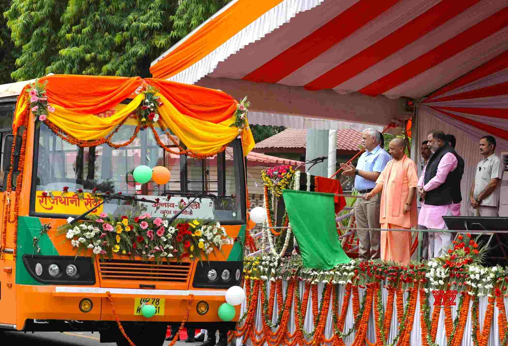 Lucknow: - Uttar Pradesh Chief Minister Yogi Adityanath Flags Off 93 ...