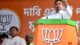 Kolkata: BJP State President Sukanta Majumder and leader Suvendu Adhikari address the gathering #Gallery