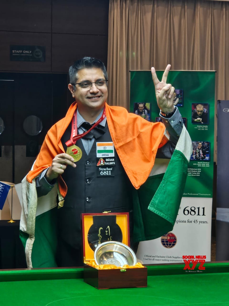 Ulaanbaatar: Snooker player Kamal Chawla wins a gold medal in the men's category #Gallery