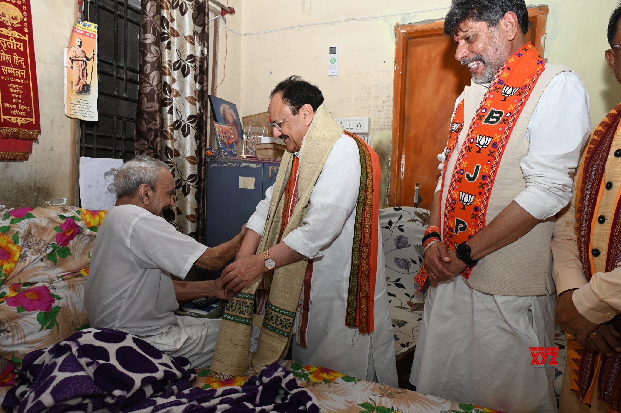 Raipur: BJP President J.P. Nadda with CM Vishnu Deo Sai meets former Rajya Sabha MP Gopal Vyas #Gallery