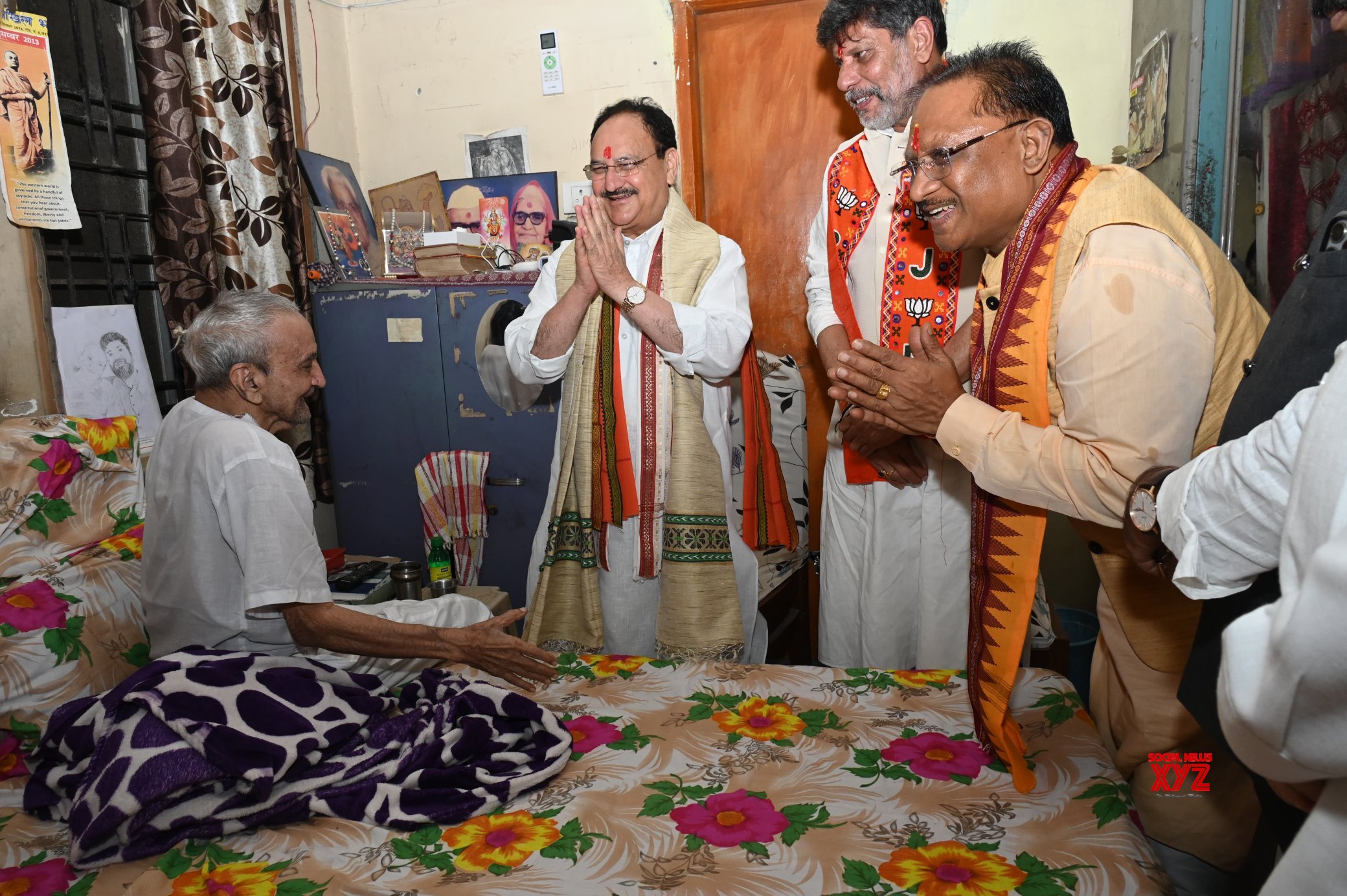 Raipur: BJP President J.P. Nadda with CM Vishnu Deo Sai meets former Rajya Sabha MP Gopal Vyas #Gallery