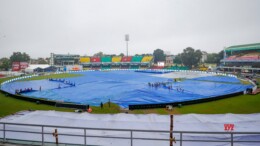 Kanpur: The playing area of the Green Park stadium is covered due to rain on the second day of the second cricket test match between India and Bangladesh on Saturday, September 28, 2024. (Photo: IANS/@BCCI)