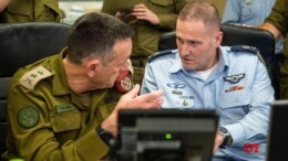 Israel's military chief Herzi Halevi (L) and other officers are seen at an Israeli Air Force's command room during the airstrike targeting Hezbollah's headquarters in Israel, on Sept. 27, 2024. The Israel Defense Forces announced on Saturday the killing of Hassan Nasrallah, the leader of the Lebanese militant group Hezbollah, following Israel's airstrikes on the southern suburbs of Beirut. (IANS/Xinhua)