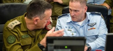 Israel's military chief Herzi Halevi (L) and other officers are seen at an Israeli Air Force's command room during the airstrike targeting Hezbollah's headquarters in Israel, on Sept. 27, 2024. The Israel Defense Forces announced on Saturday the killing of Hassan Nasrallah, the leader of the Lebanese militant group Hezbollah, following Israel's airstrikes on the southern suburbs of Beirut. (IANS/Xinhua)