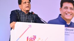 Noida: Union Minister Piyush Goyal addresses the UP International Trade Show in Noida on Saturday, September 28, 2024. (Photo: IANS)