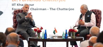 New York: External Affairs Minister S. Jaishankar engages in a fireside chat with Founder and Chairman of The Chatterjee Group, Purnendu Chatterjee, during an event organised by the PanIIT Alumni Foundation in New York on Sunday, September 29, 2024. (Photo: IANS)