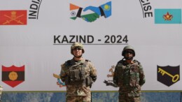 Chamoli: The 8th India-Kazakhstan Joint Military Exercise, KAZIND2024, begins with 120 personnel from the KUMAON Regiment at the Surya Foreign Training Node in Auli, Chamoli on Monday, September 30, 2024. (Photo: IANS)