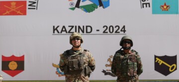 Chamoli: The 8th India-Kazakhstan Joint Military Exercise, KAZIND2024, begins with 120 personnel from the KUMAON Regiment at the Surya Foreign Training Node in Auli, Chamoli on Monday, September 30, 2024. (Photo: IANS)