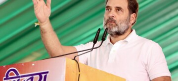 Ambala: Leader of Opposition Rahul Gandhi addresses an election campaign rally ahead of the Haryana Assembly election at Hudda Ground, Narayangarh, in Ambala on Monday, September 30, 2024. (Photo: IANS)