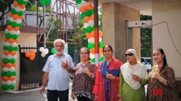 Jammu: Family members show their inked fingers after casting their votes at a polling station during the third phase of the Jammu & Kashmir Assembly elections on Tuesday, October 01, 2024. (Photo: IANS)