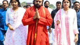 Tirupati: Andhra Pradesh Deputy Chief Minister Pawan Kalyan visits Tirumala Sri Venkateswara Swamy with his daughters in Tirumala, Tirupati on Wednesday, October 2, 2024. (Photo: IANS)