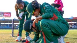 Sharjah: Bangladesh players celebrate after winning the ICC Womens T20 World Cup 2024 match against Scotland at Sharjah Cricket Stadium in Sharjah on Thursday, October 03, 2024. (Photo: IANS/ICC)