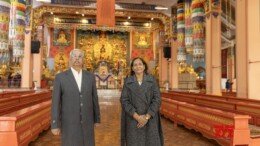 Ulaanbaatar: Bihar Governor Rajendra Vishwanath Arlekar visits the ancient statue of Lord Avalokiteshvara Padmapani in Ulaanbaatar, Mongolia on Thursday, October 03, 2024. (Photo: IANS)