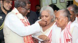 Guwahati: Assam Governor Lakshman Prasad Acharya celebrates his birthday at Mother Old Age Home in Guwahati on Thursday, October 3, 2024. (Photo: IANS)