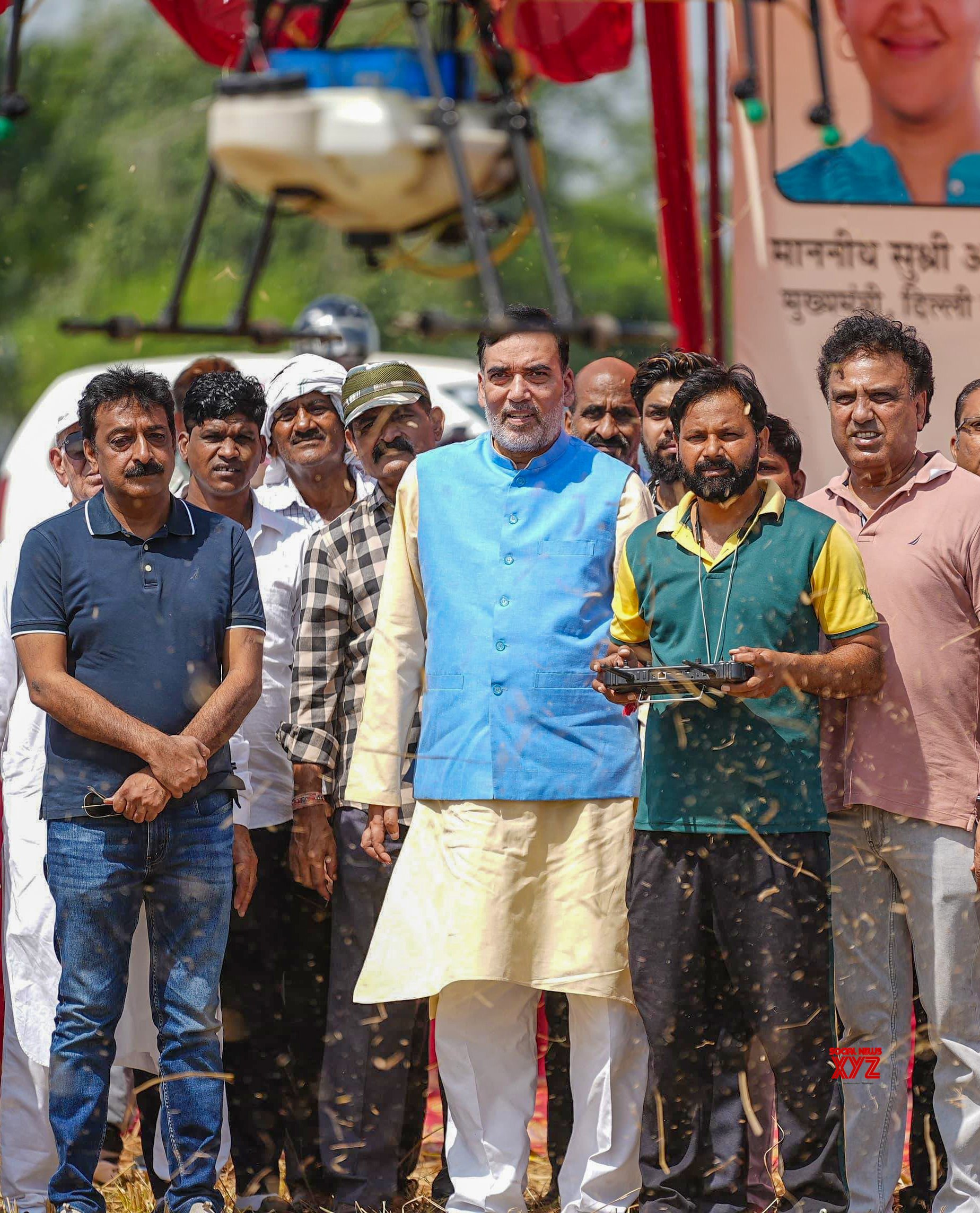 New Delhi: Gopal Rai during the inauguration of the spraying of Bio De Composer Mixture #Gallery