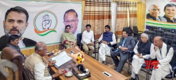 Srinagar: Jammu & Kashmir Congress chief Tariq Hameed Karra chairs a meeting with the newly elected Congress MLAs of the Congress Legislature Party (CLP) in Srinagar on Friday, 11 October 2024. (Photo: IANS)