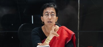 New Delhi: Delhi Chief Minister Atishi during a review meeting for the repair work of roads with the officials of DMRC and NCRTC in New Delhi on Friday, October 11, 2024. (Photo: IANS)