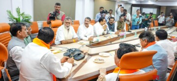 Bhopal: Madhya Pradesh Chief Minister Mohan Yadav during State Election Committee meeting at the State Office of Bharatiya Janata Party in Bhopal on Monday, October 14, 2024. (Photo: IANS)