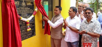 Panaji: Goa Chief Minister Pramod Sawant during the inauguration of India's first "Automated Vacuum Sewer Network Project" under the Atal Mission for Rejuvenation and Urban Transformation (AMRUT) at Mala, Panaji on Tuesday October 15, 2024. (Photo: IANS)