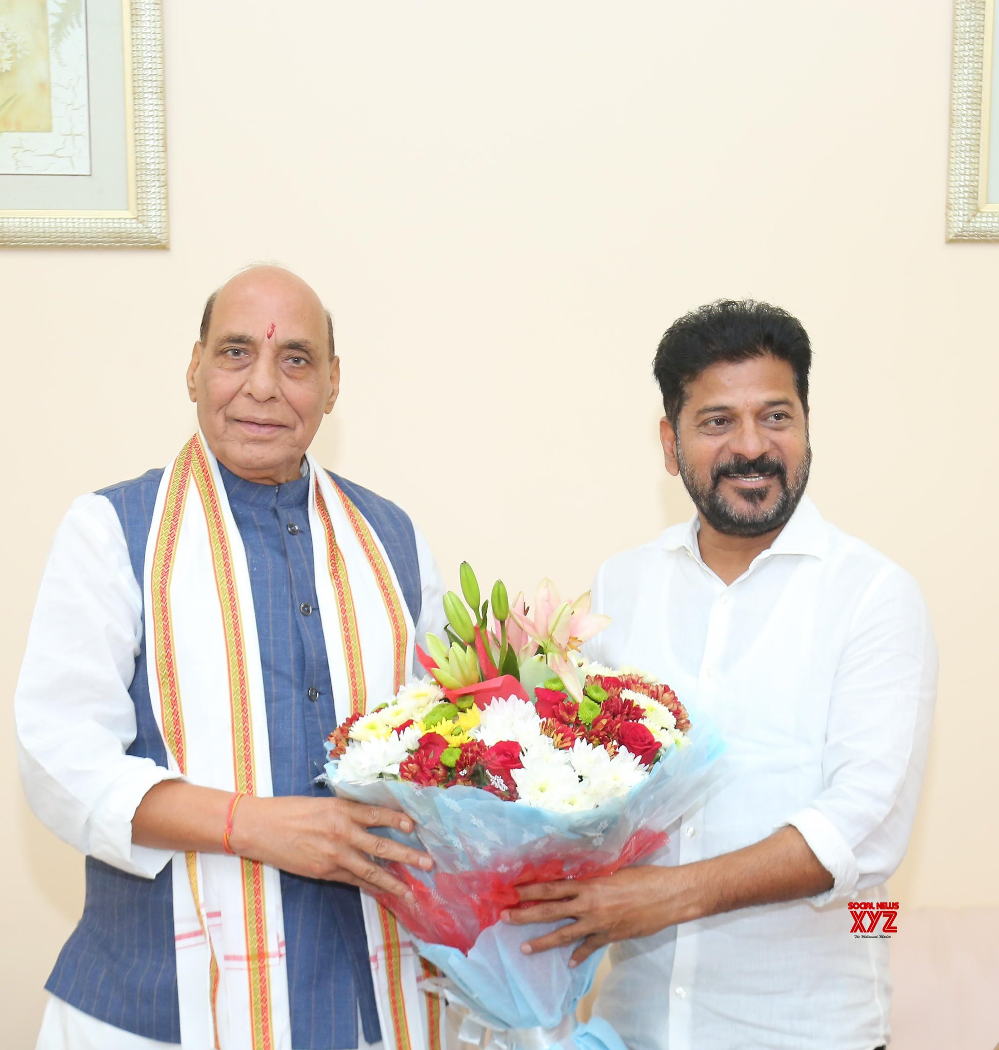 Hyderabad: el ministro de Defensa, Rajnath Singh, se reúne con el ministro principal de Telangana, Revanth Reddy #Galería