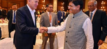 New Delhi: Union Minister Piyush Goyal at the First Annual Symposium hosted by the Indian Foundation for Quality Management (IFQM) in New Delhi on Wednesday, October 16, 2024. (Photo: IANS)