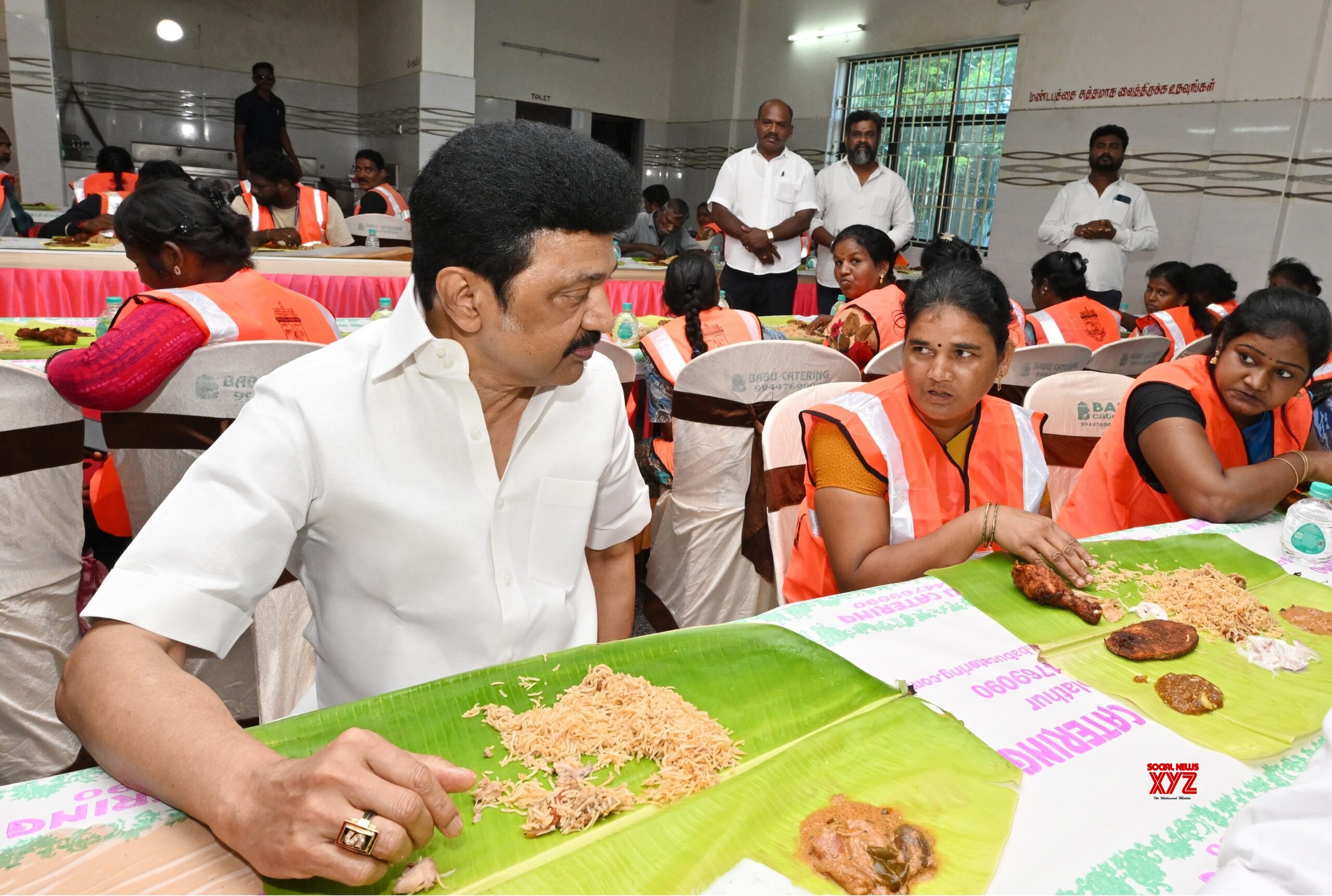 Chennai: CM M.K. Stalin Serves Lunch to Sanitation Workers #Gallery