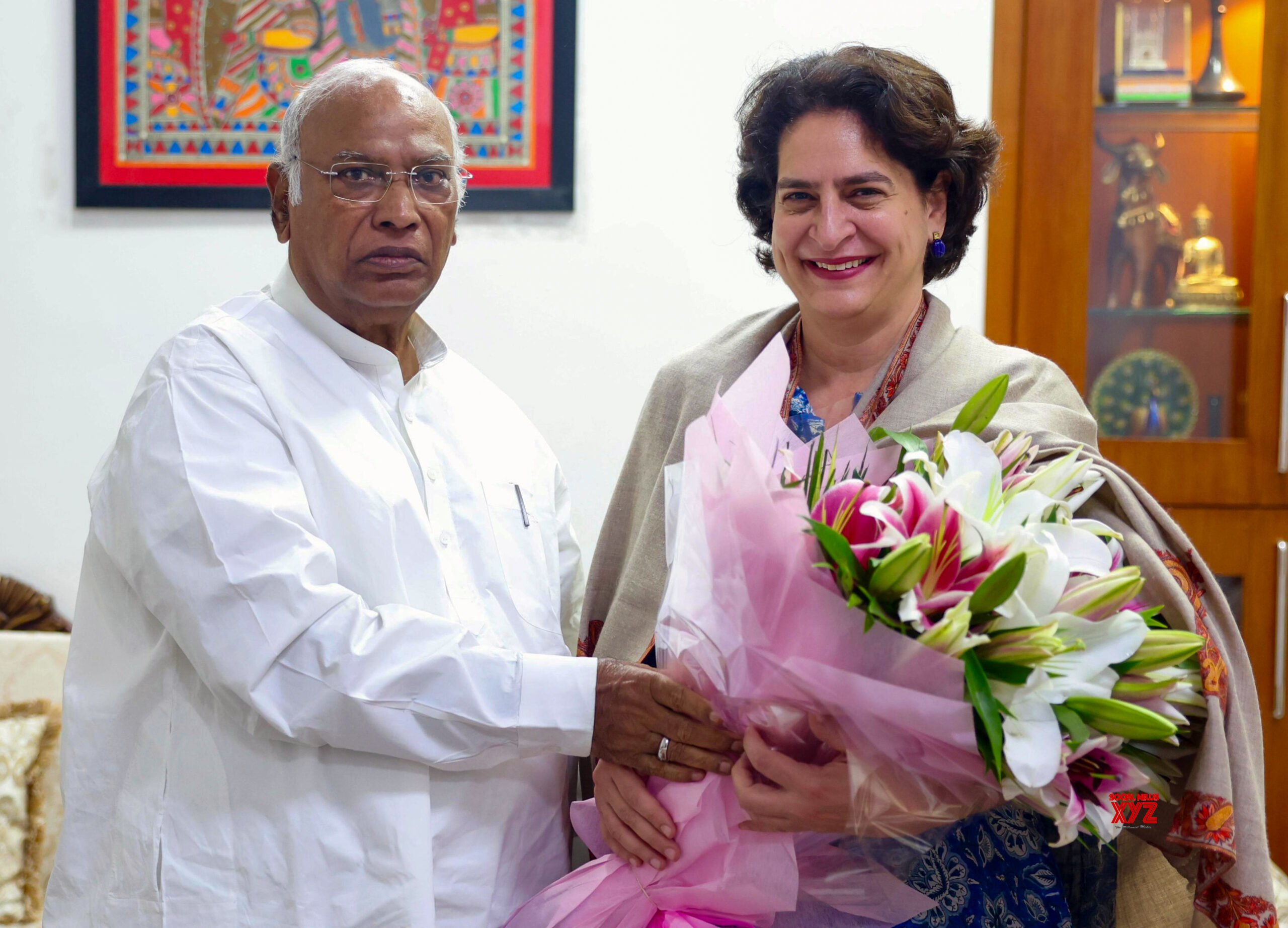 Nueva Delhi: Priyanka Gandhi Vadra se reúne con el presidente nacional del partido, Mallikarjun Kharge #Galería