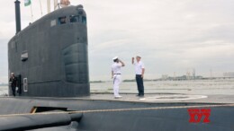 Kochi: The Russian Navy submarine Ufa (B-588) arrives in Kochi, India, for a goodwill visit on Tuesday, October 22, 2024. (Photo: IANS)